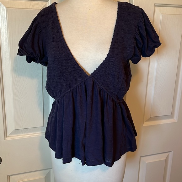 Free People Charlotte Peplum Open Back Top NWOT - Picture 7 of 12